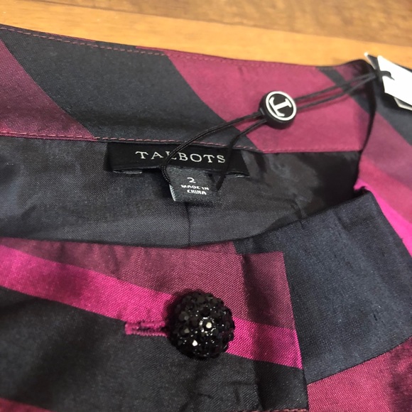 Talbots 100% Silk Striped 3/4 Sleeve Blouse 2
